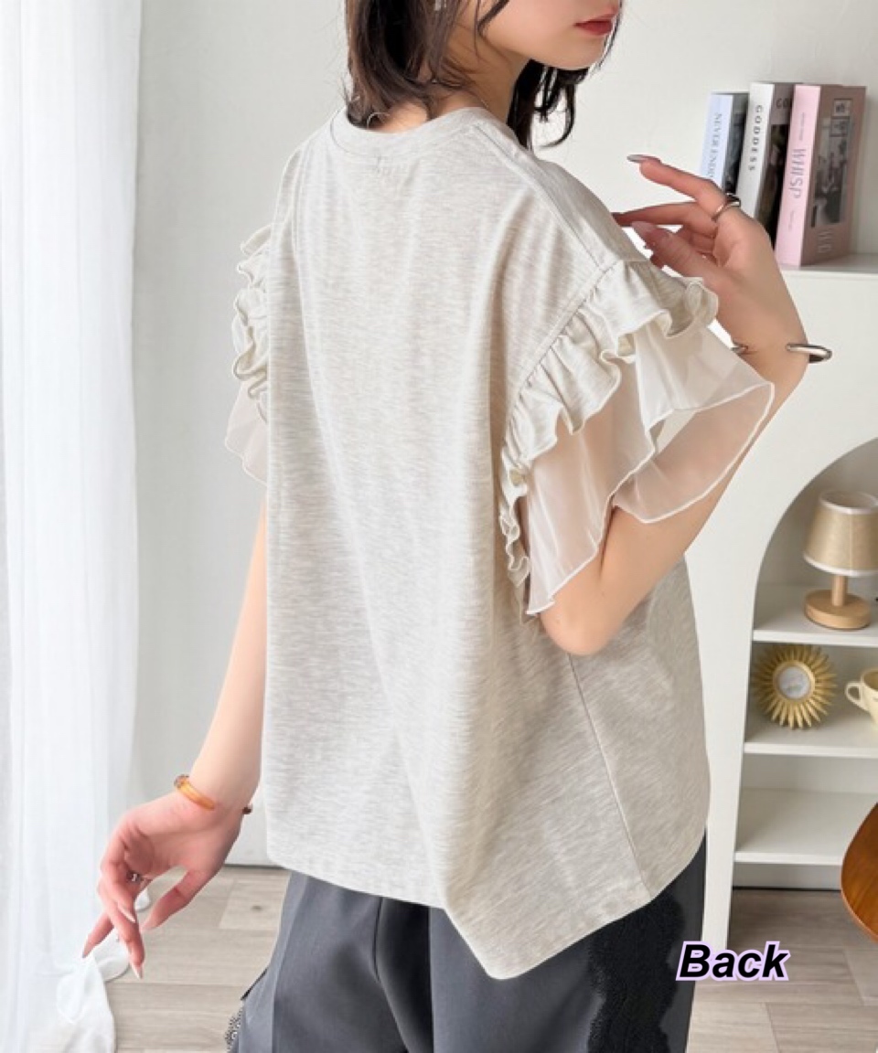 260329 日系女裝圖案手袖ruffle 短袖Tee/5色