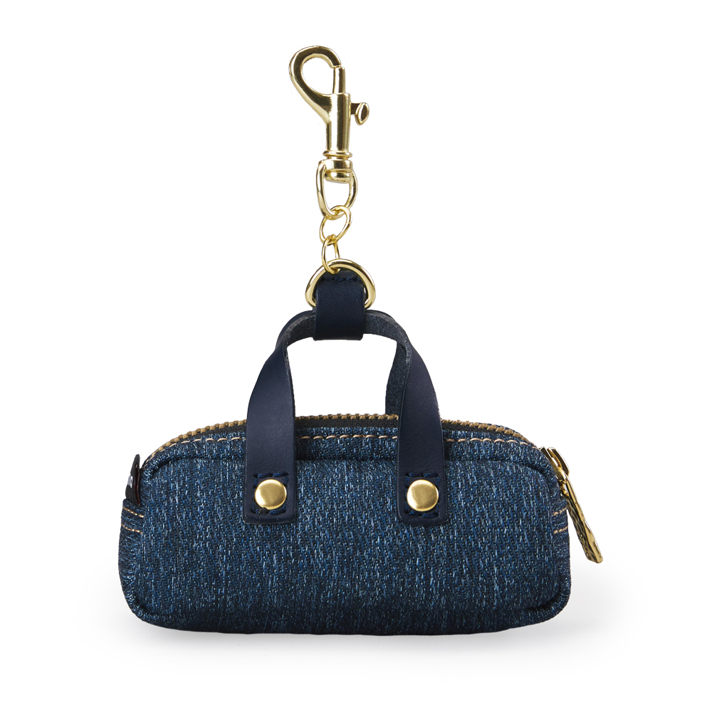 Denim 迷你法棍吊飾包-深丹寧藍