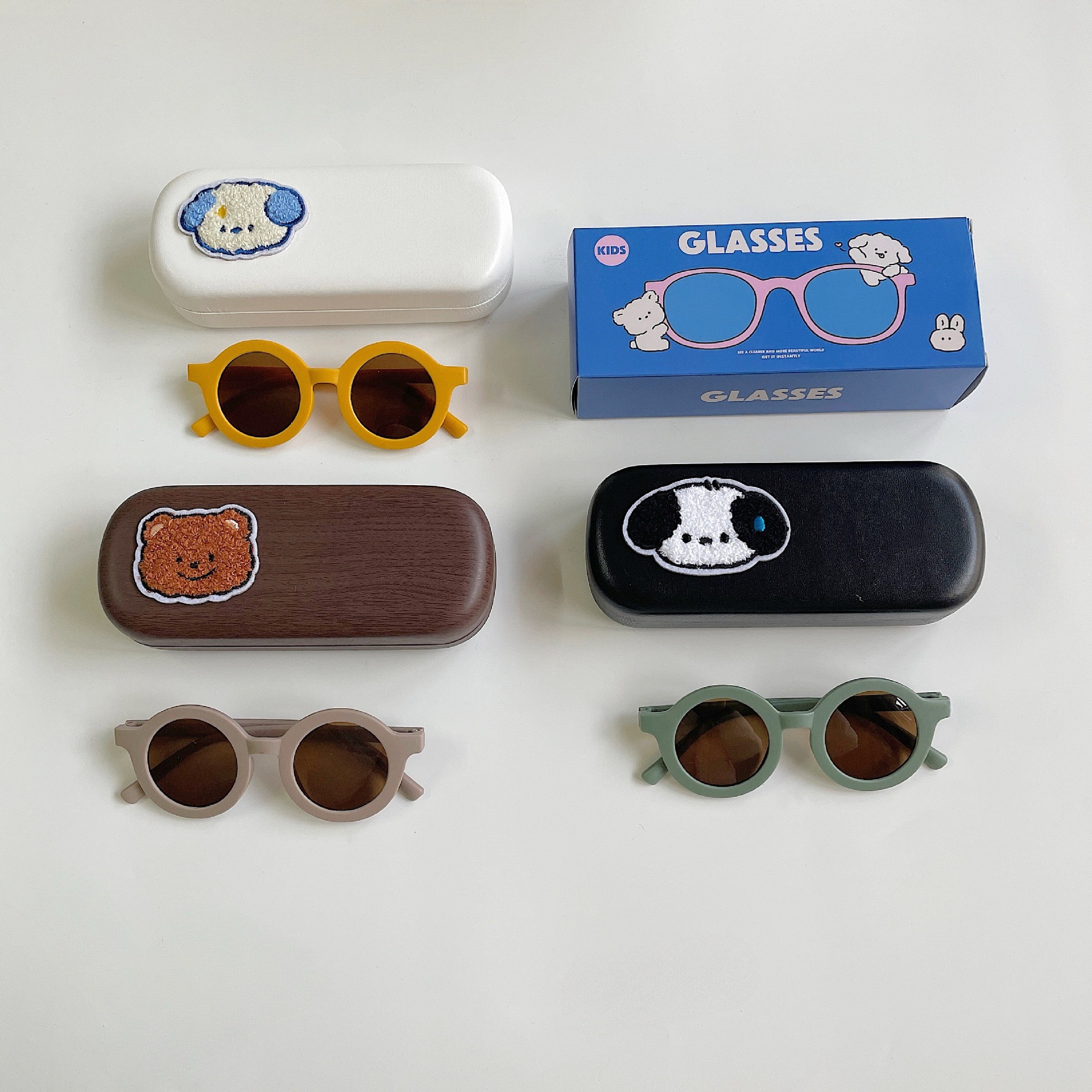 兒童圓框墨鏡（含收納盒）