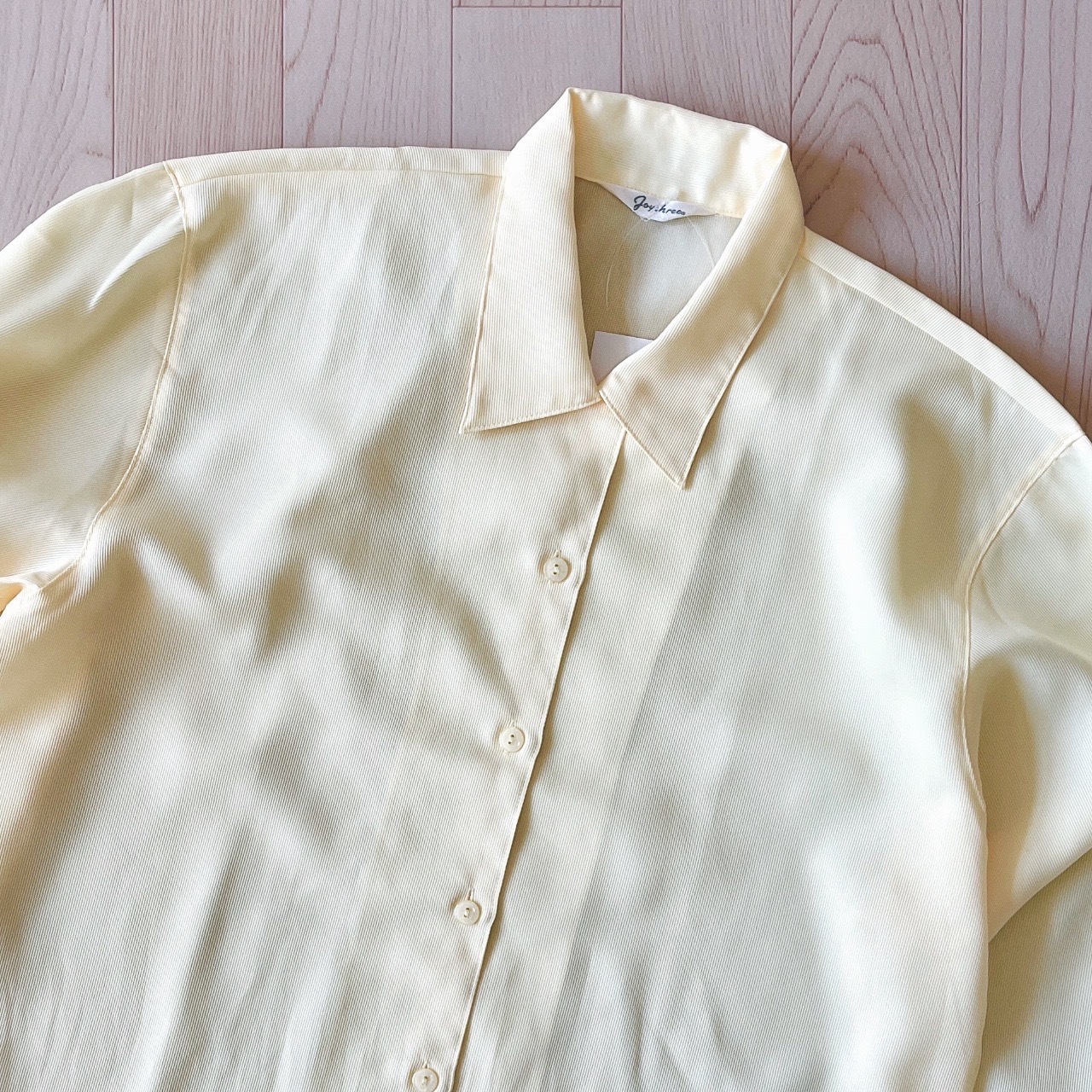 日本製米黃色紋理感長袖上衣