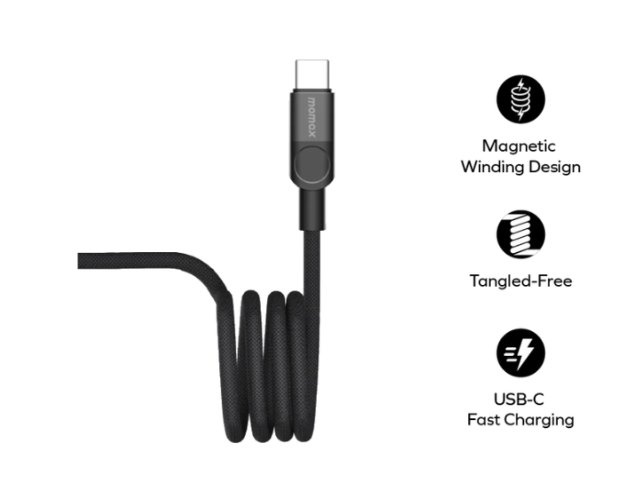 MOMAX Mag Link USB-C to USB-C 60W QC3.0&PD3.0 磁吸連接線 (1m) DC60D