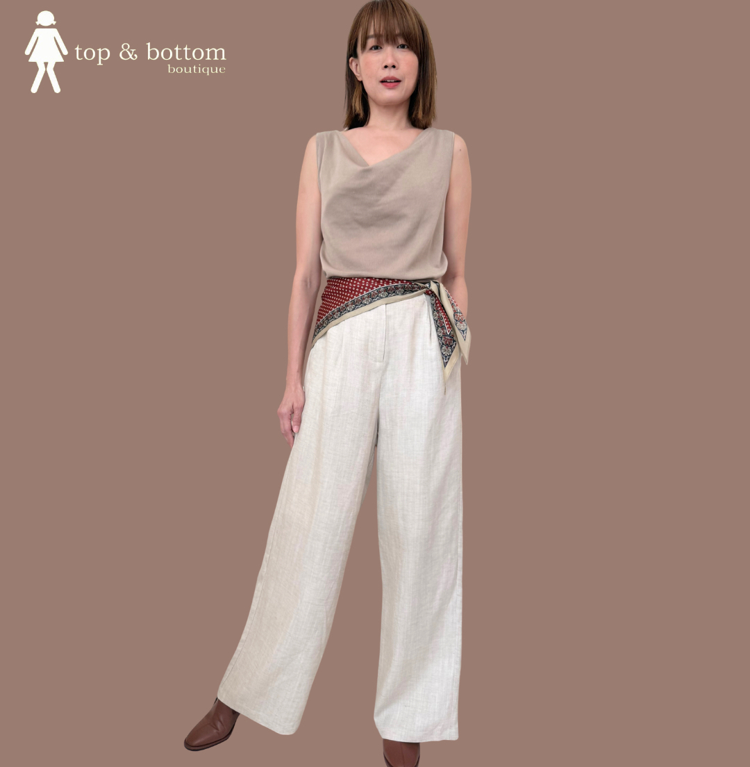 SLEEVELESS COWL NECK KNIT BLOUSE