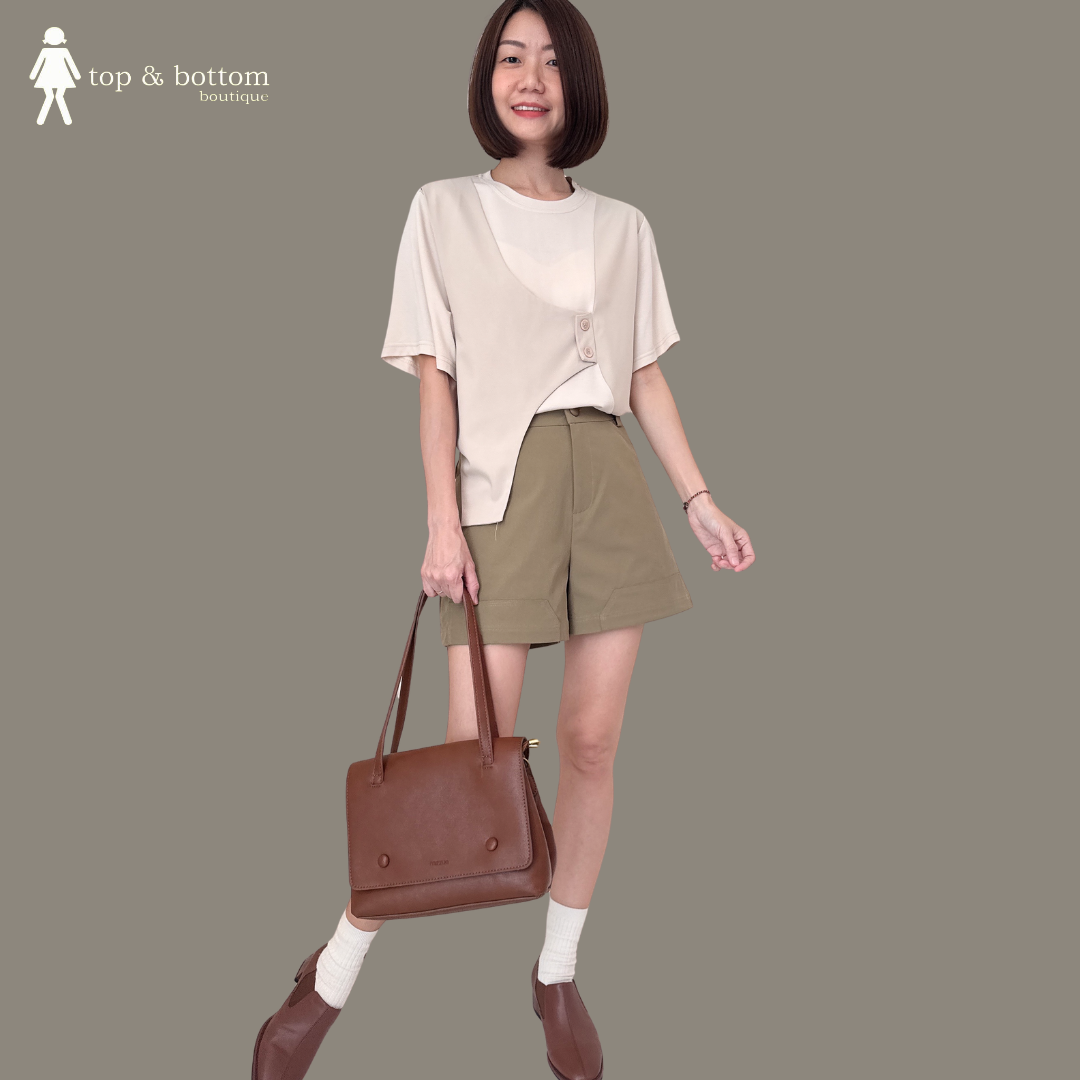 SHORT SLEEVE VEST OUTER BLOUSE