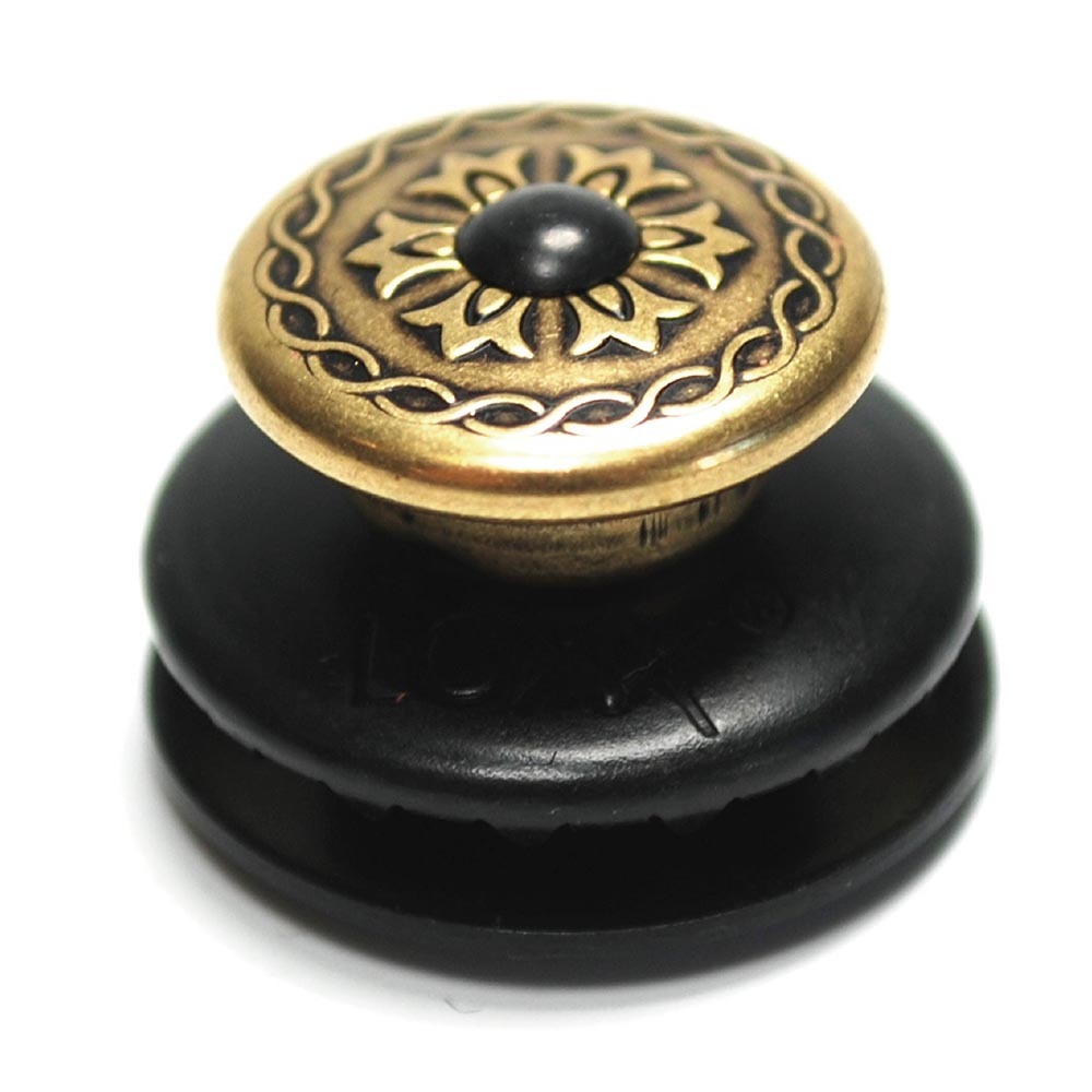 LOXX Loxx 德國製 安全背帶扣 電吉他/貝斯吉他專用款 復古黃銅雕花/黑底 第 3 張圖片｜三峽吉他 / Bass