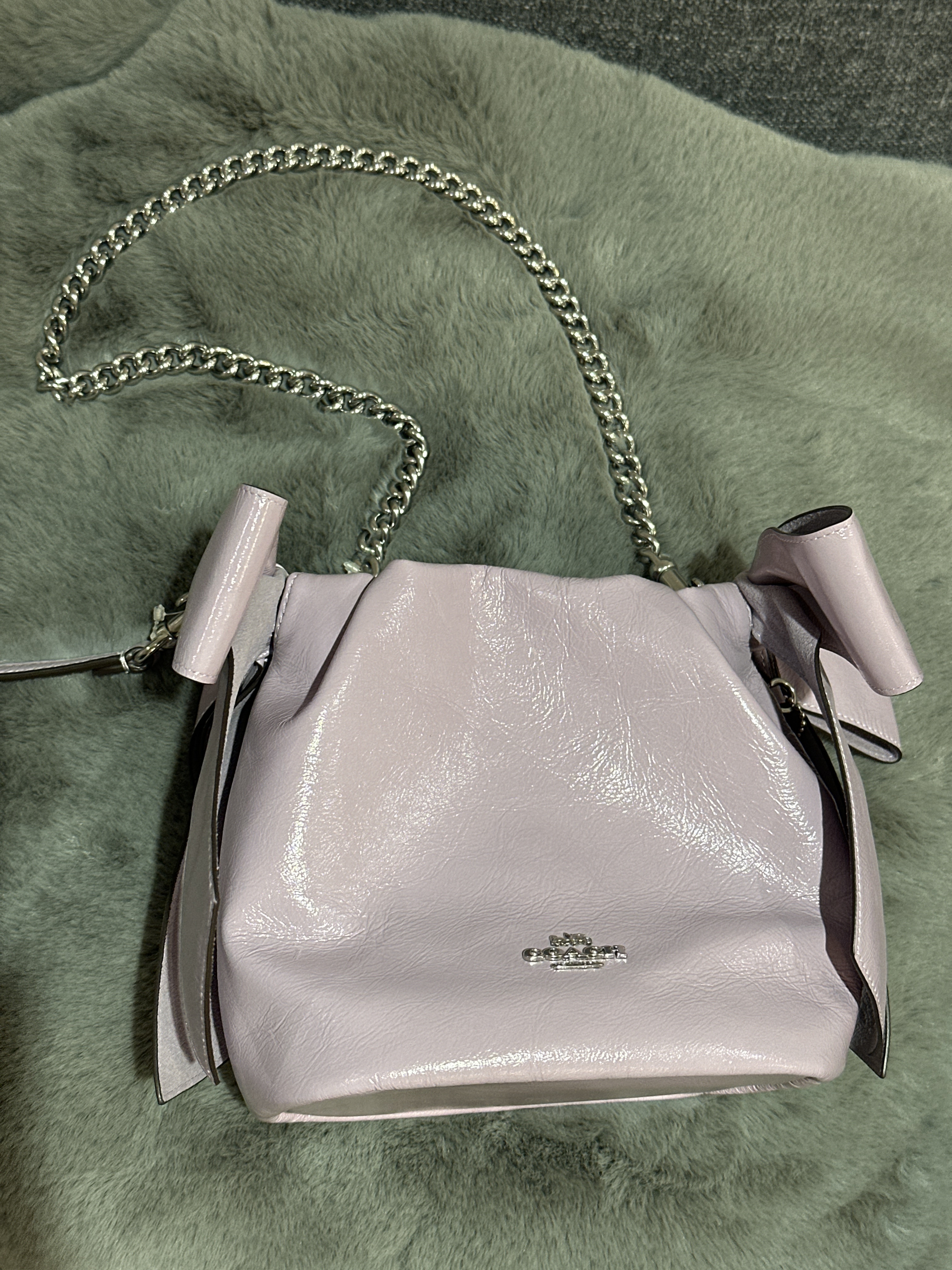 RU06 CO 粉紫色蝴蝶結細水桶Faye Mini Drawstring Bag With Bows