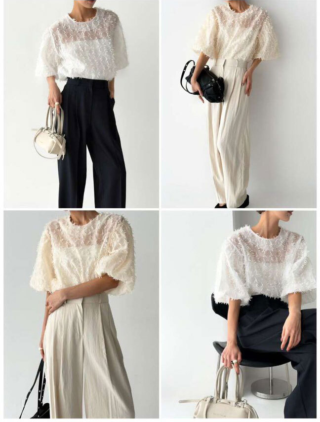 Marie-Marie 氣質鬚鬚澎袖上衣