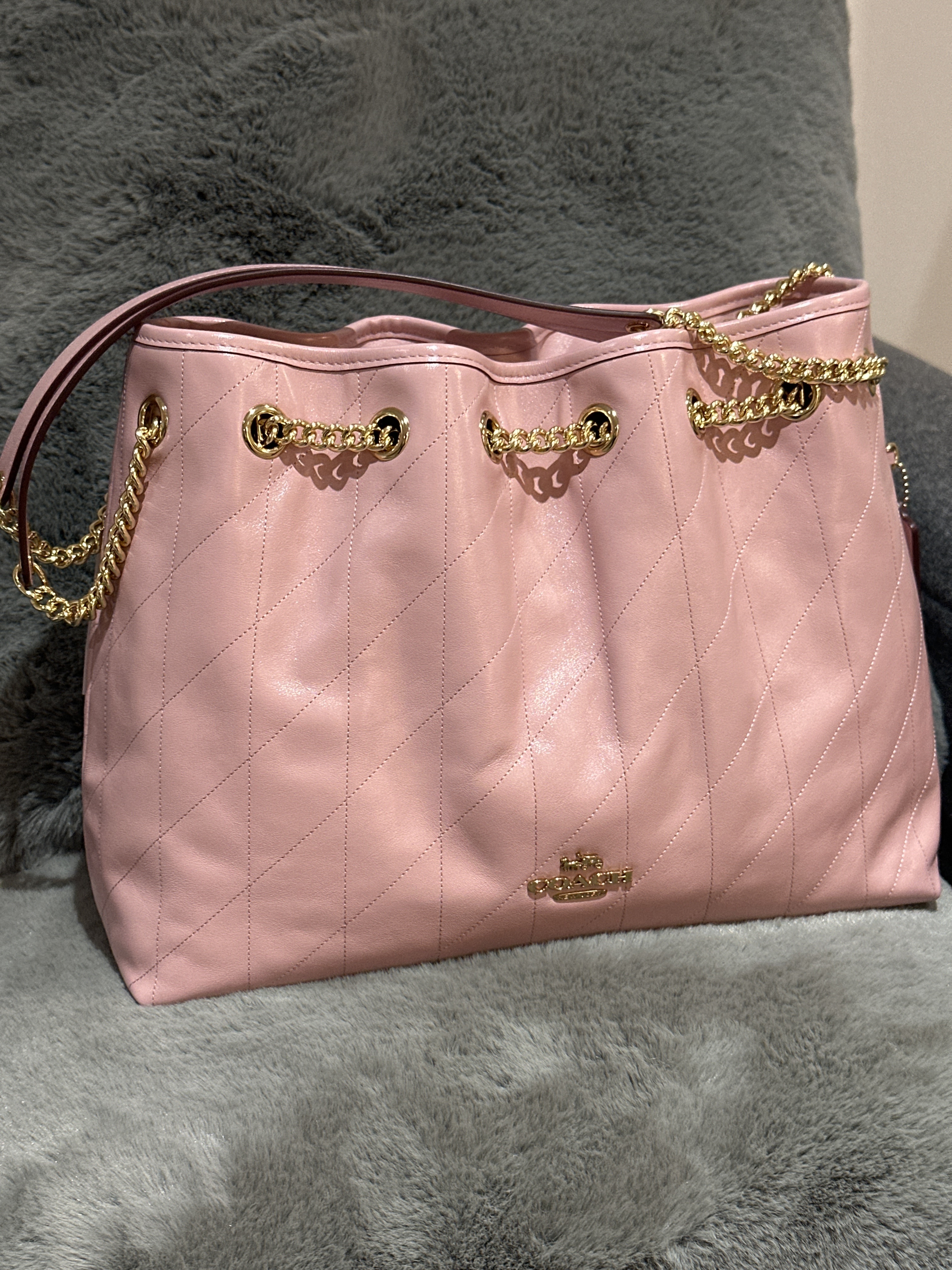 RU10 CO 粉紅色單肩索口袋Evelyn Shoulder Bag With Quilting