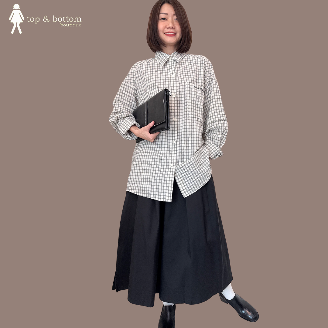 HIGH WAISTED SOLID WIDE ALINE SKIRT