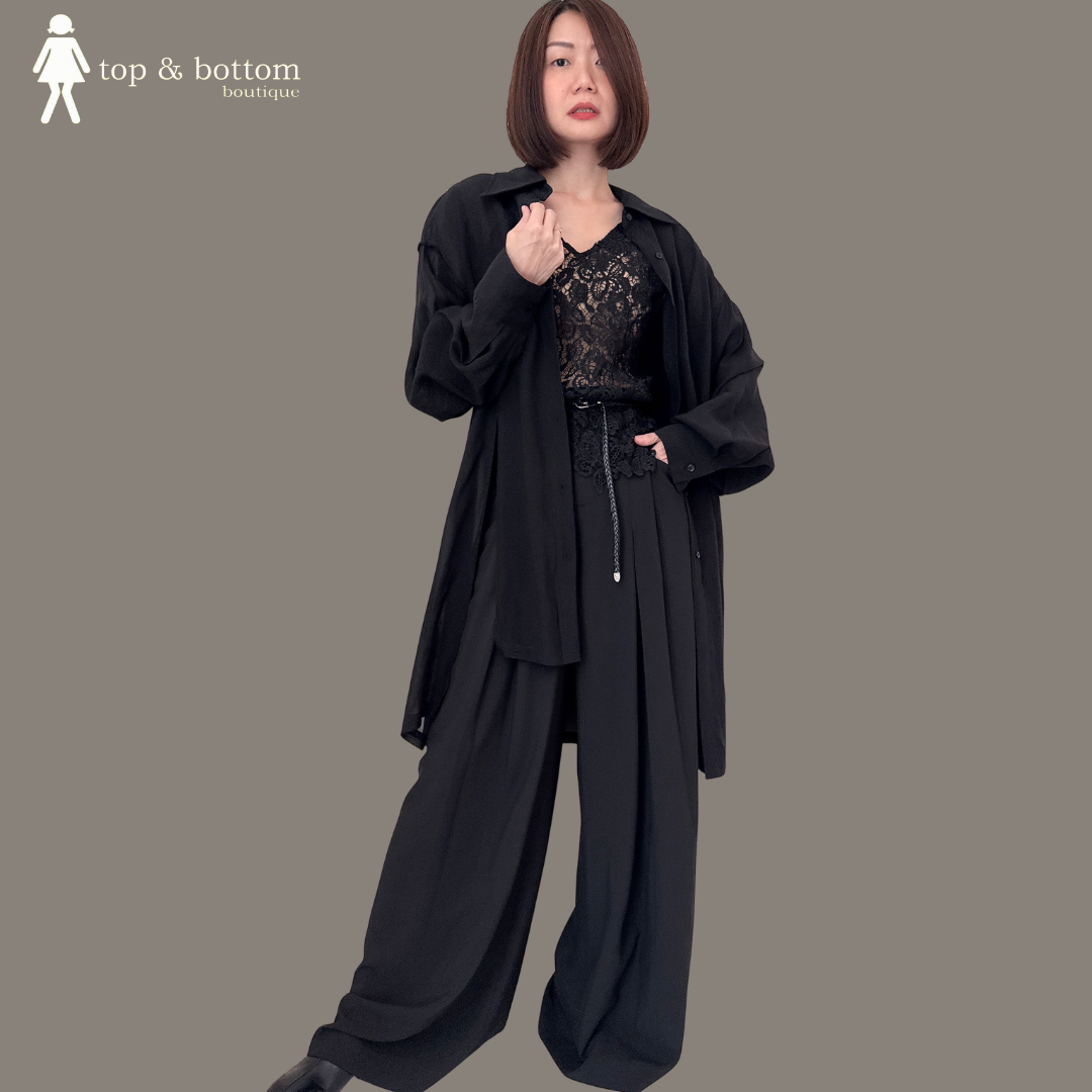 LONG SLEEVE ORGANZA LONG SHIRT