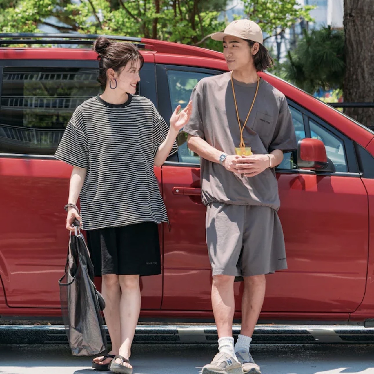 FREAK'S STORE 絨面套裝 附抽繩背包 短袖 短褲 男女同款 情侶裝 日本代購