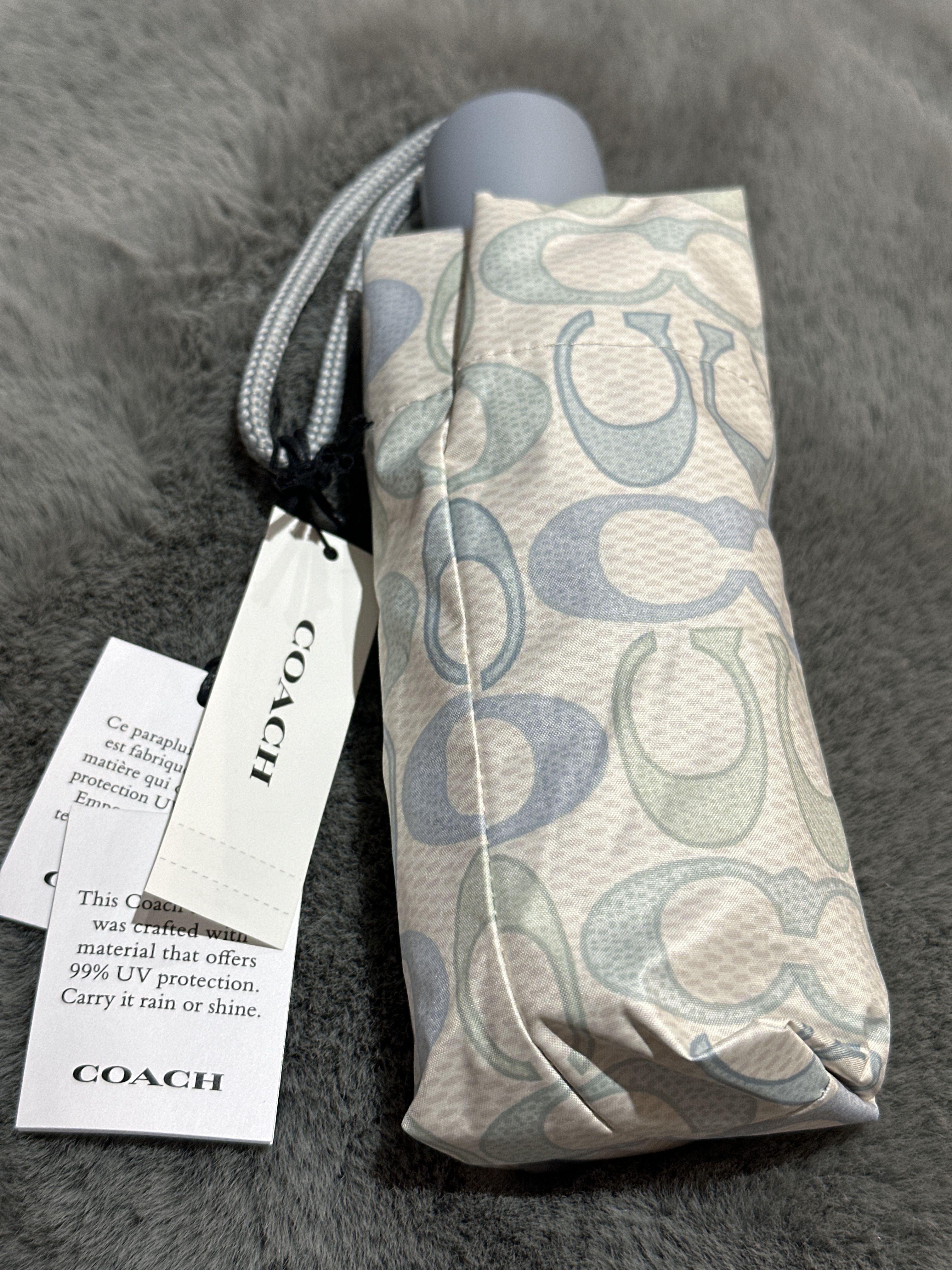 RU40 CO 粉藍色LOGO雨傘Uv Protection Mini Umbrella In Pretty Signature