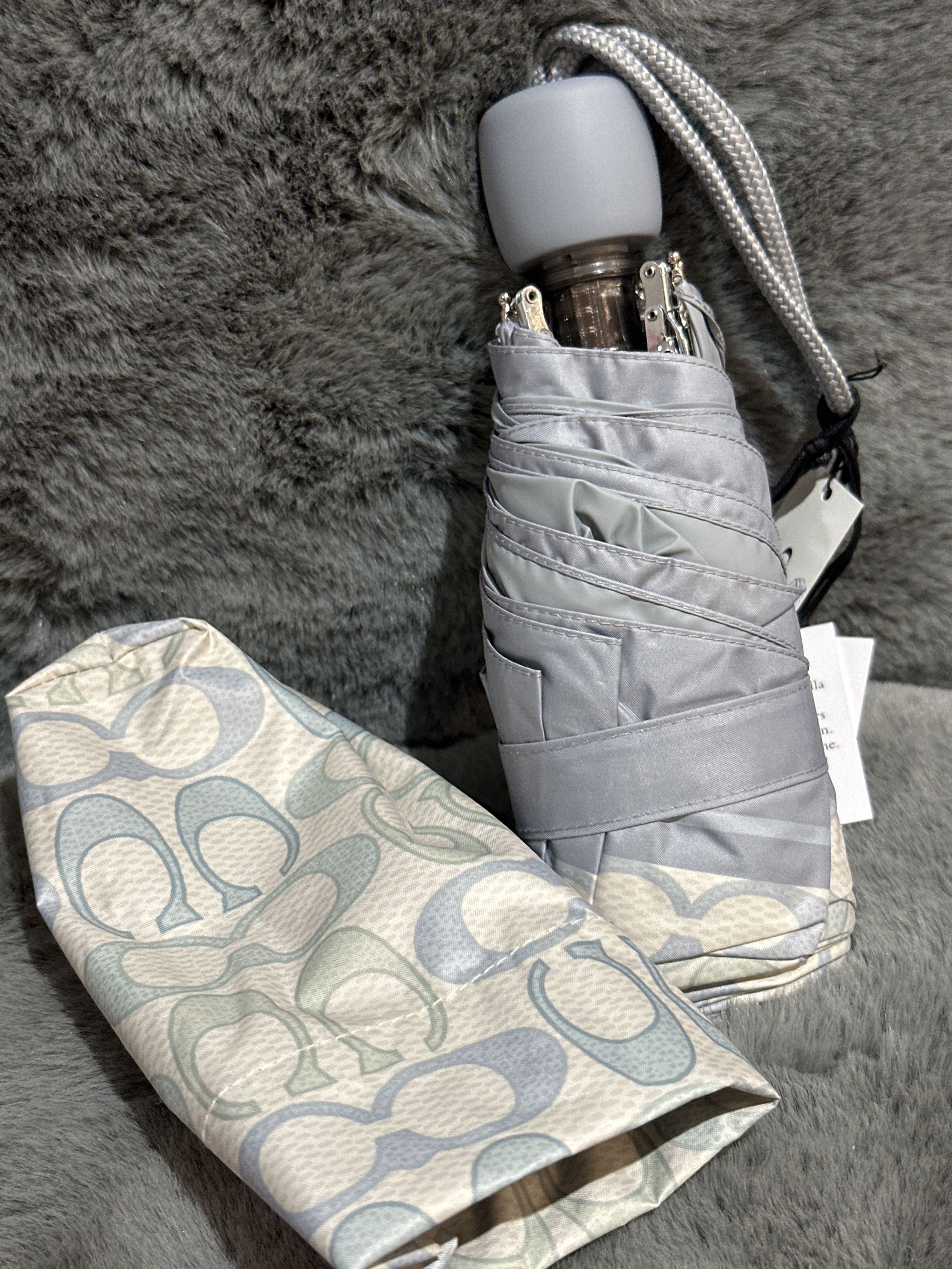 RU40 CO 粉藍色LOGO雨傘Uv Protection Mini Umbrella In Pretty Signature