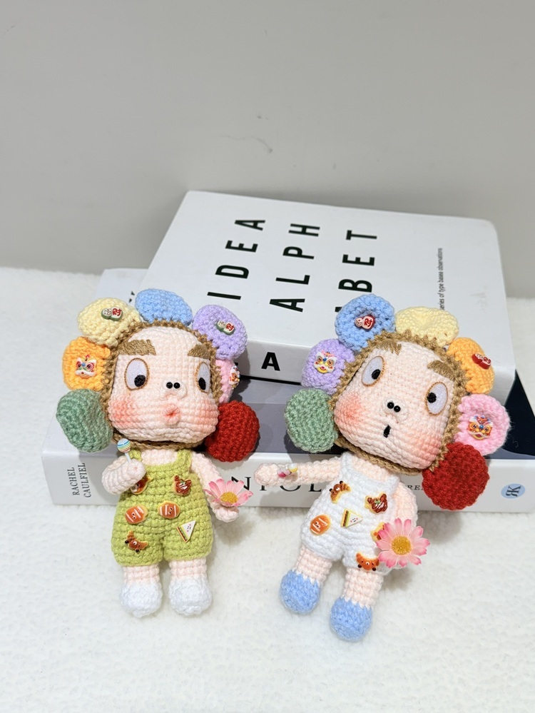 貪吃彩色花朵頭醜娃吊飾-9號『約15cm』