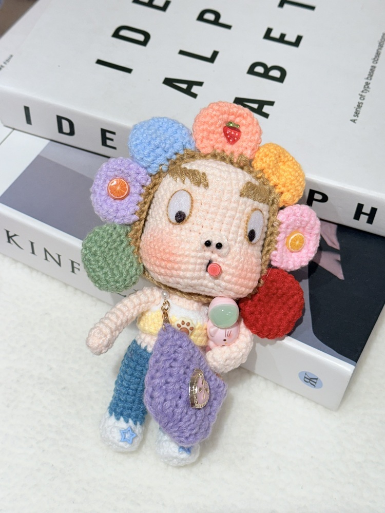 彩色花朵頭醜娃吊飾-10號『約15cm』