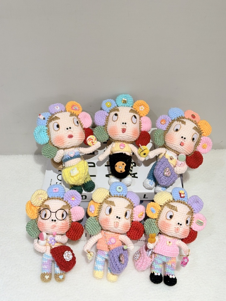 彩色花朵頭醜娃吊飾-10號『約15cm』