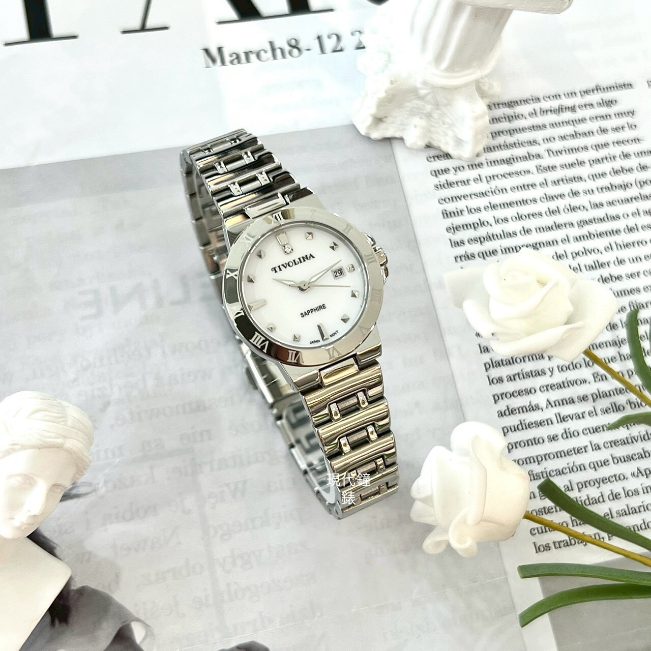 【TIVOLINA 小紅帽】優雅亮鑽女錶LAW3774-WW 28mm 現代鐘錶