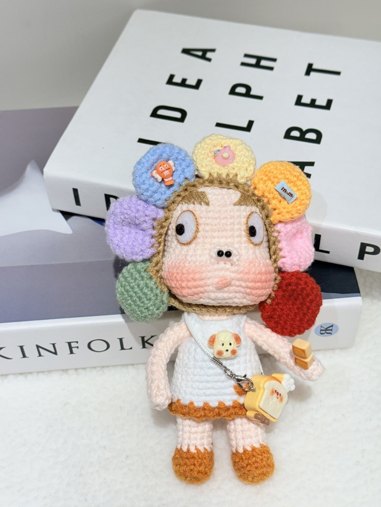 彩色花朵頭醜娃吊飾-12號『約15cm』((不列入會員折扣))