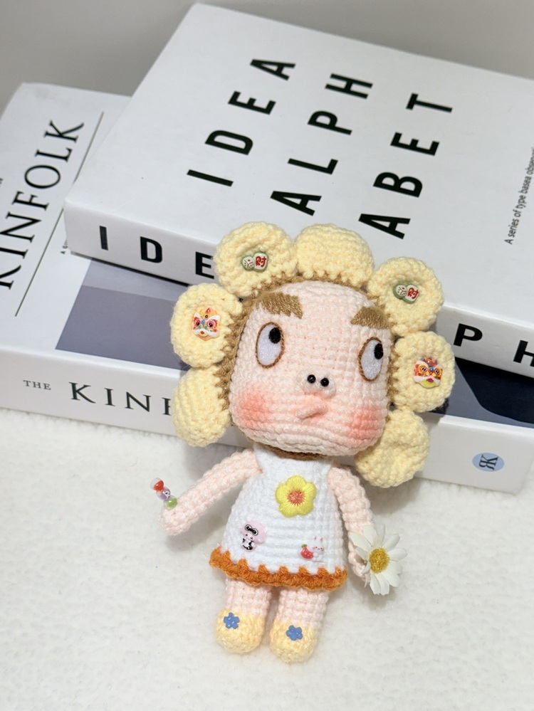 素色花朵頭醜娃吊飾-13號『約15cm』