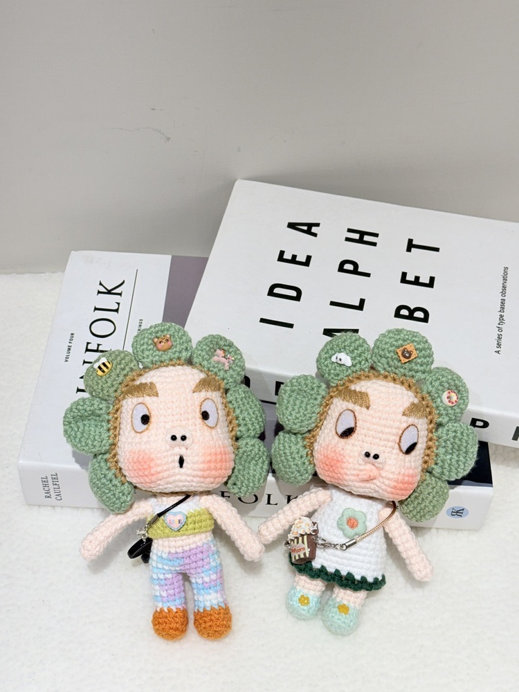 綠色花朵頭醜娃吊飾-14號『約15cm』((不列入會員折扣))