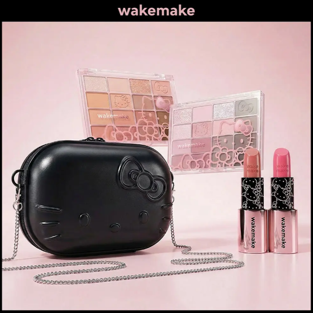 wakemake x Hello Kitty 眼唇限定組合 眼影盤 唇彩 化妝包