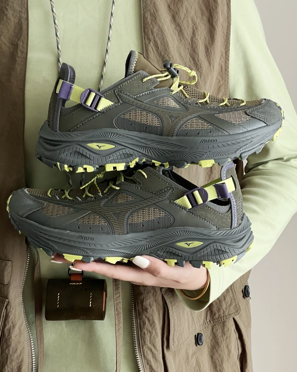 MIZUNO RACER TRAIL SE V2 橄欖棕灰 冷灰 紫色 螢光綠 棕綠 溯溪鞋 涼鞋 透氣 男女鞋 D1GH261202 / 預購