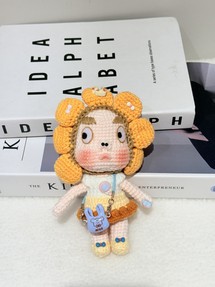 黃&橘花朵頭醜娃吊飾-18號『約15cm』((不列入會員折扣))