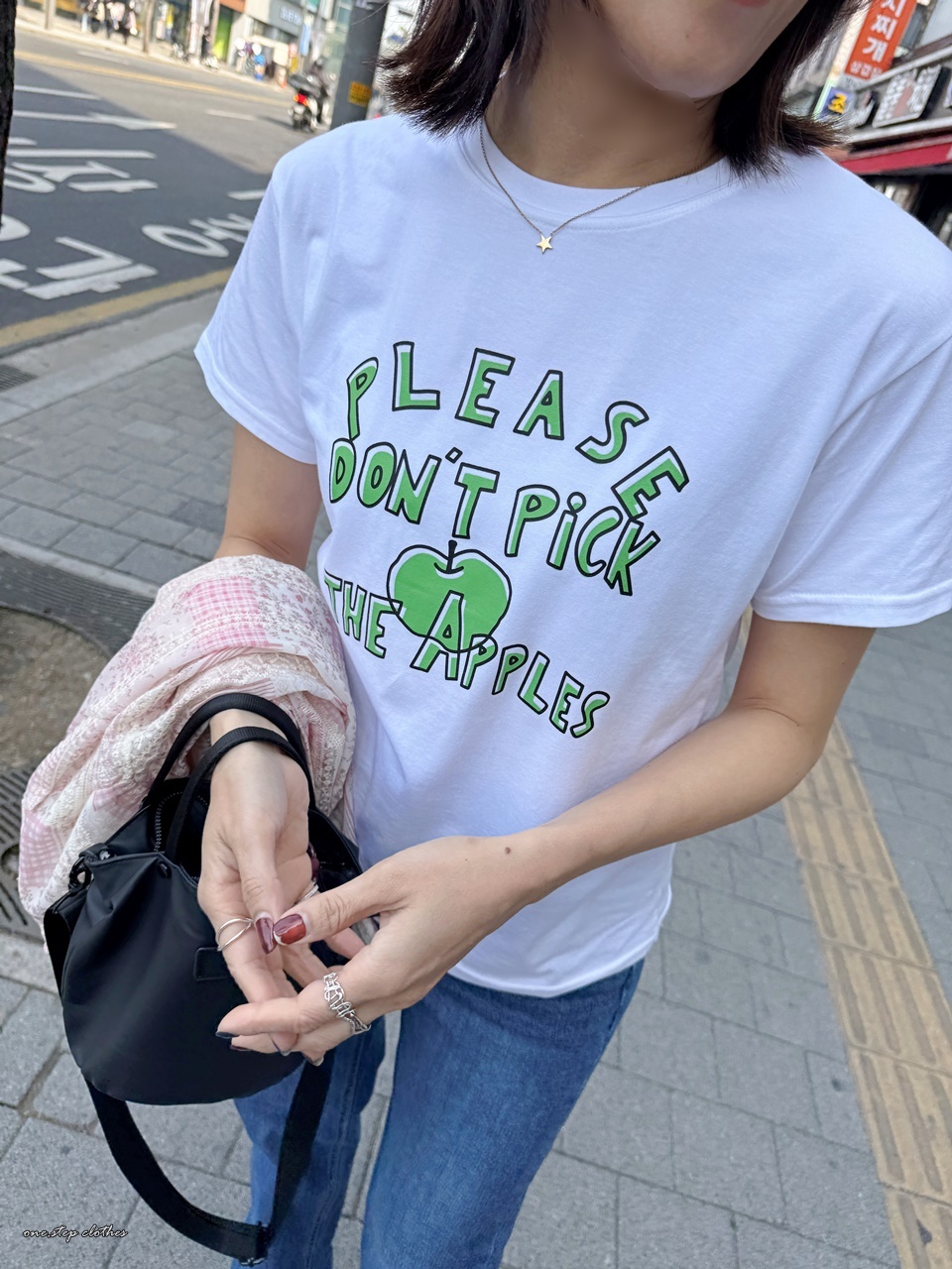 正韓清爽綠蘋果字母T