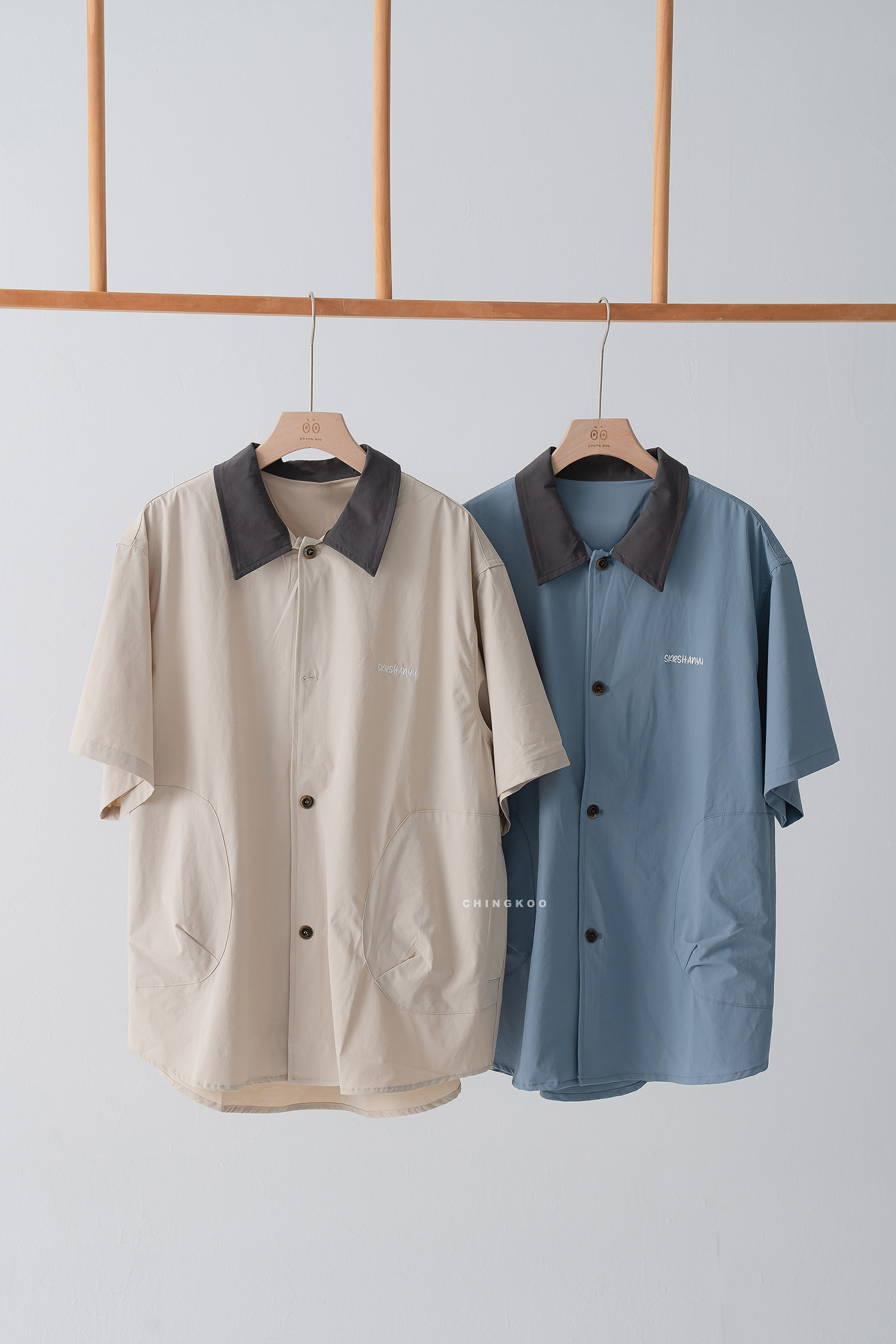 Fresh Start｜撞色領口袋短襯 2色