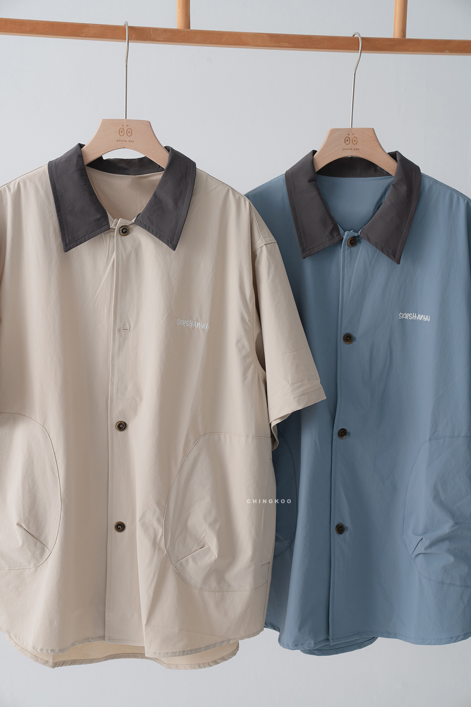 Fresh Start｜撞色領口袋短襯 2色