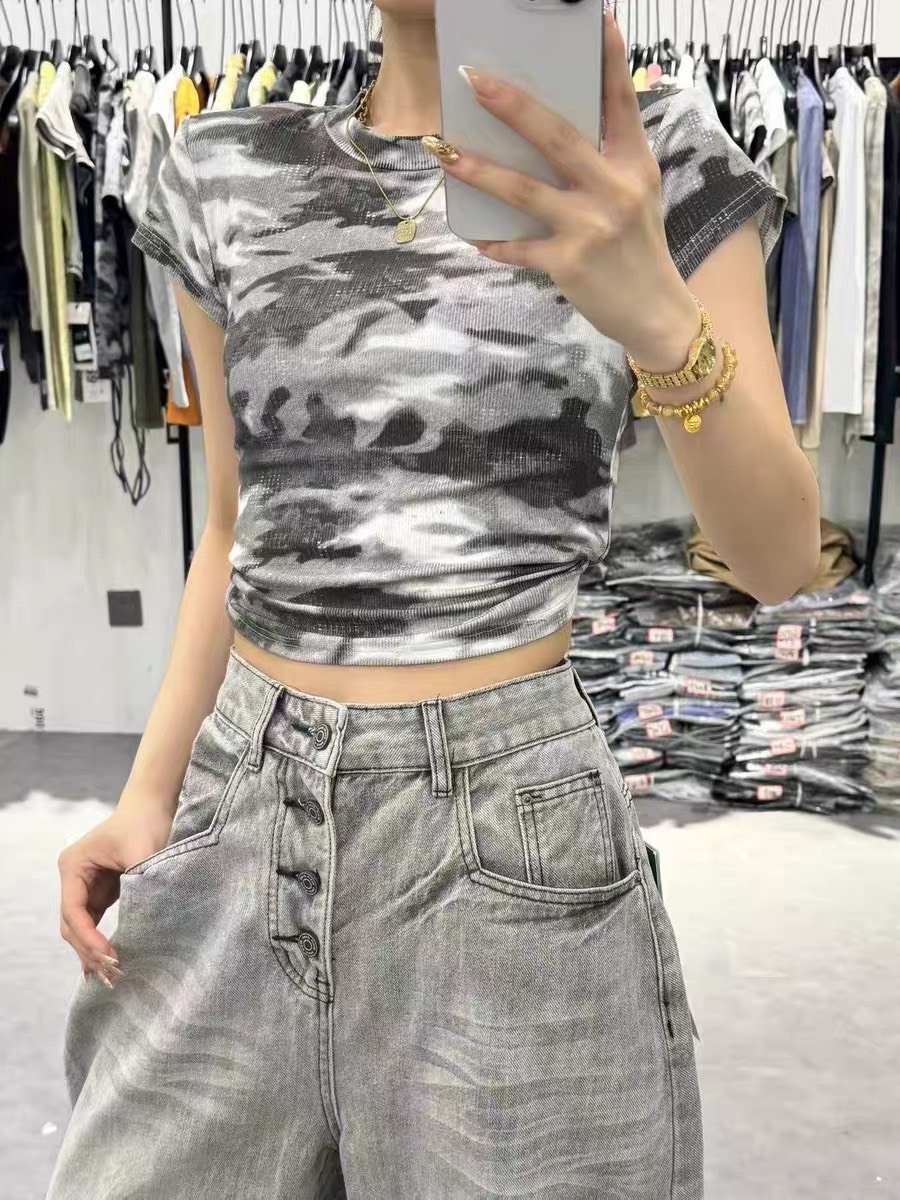 (GOAL) 正肩迷彩短版上衣 MU 26053