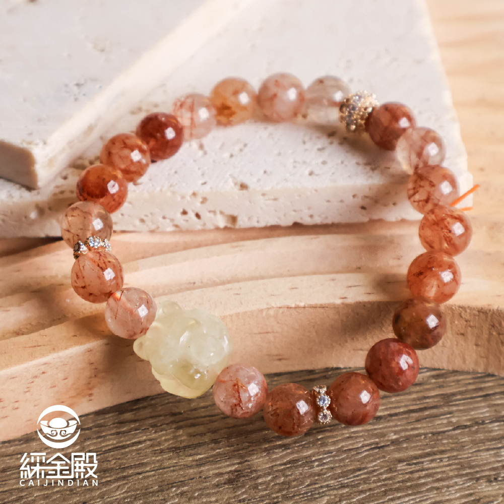 聚財開運黃水晶狐仙手珠｜黑金超七｜提升自信｜招財｜人際圓融【綵金殿】