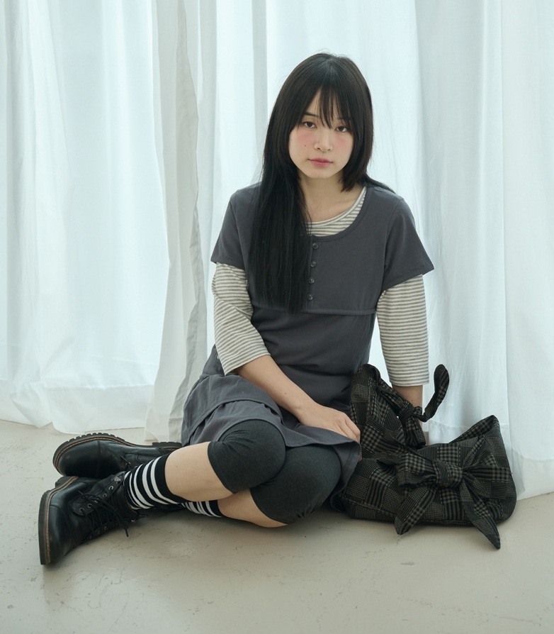 BAUF 排釦 荷葉邊 連身 花苞 洋裝