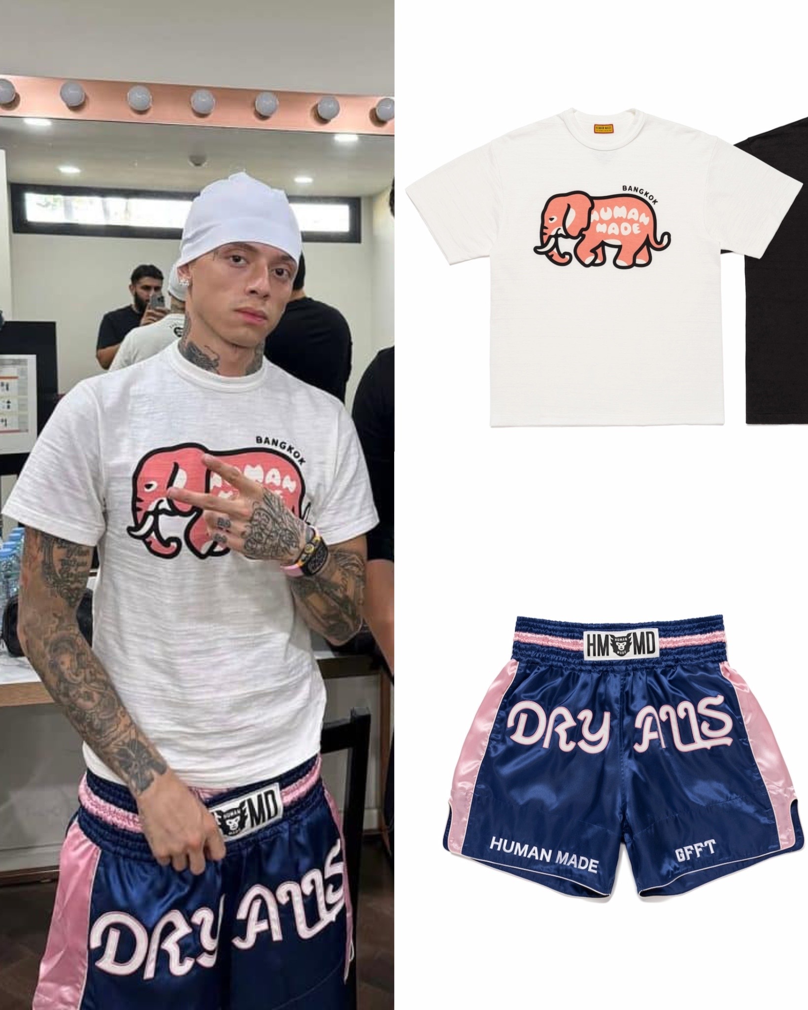 Human Made Bangkok 泰國 曼谷 大象 Kaws 短袖