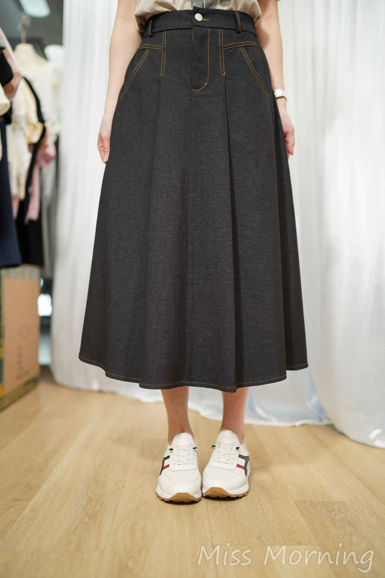 顯瘦彷牛裙(34118)