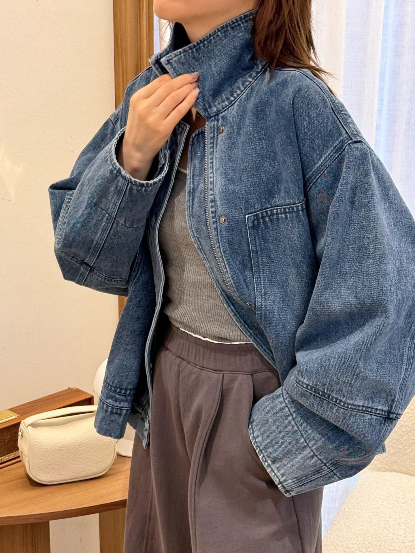 ABB6005 口袋設計牛仔外套