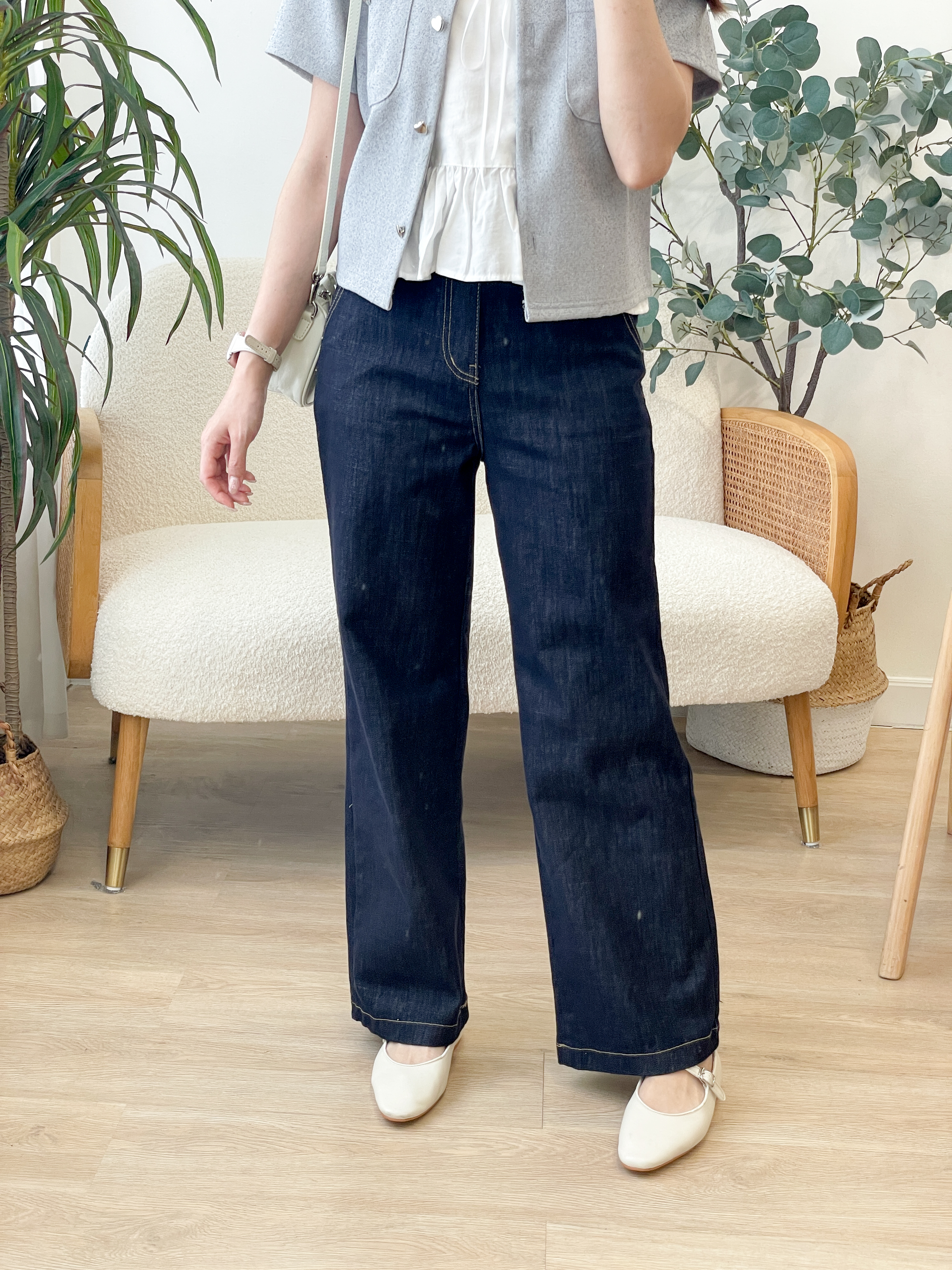 JEAN206 Hedda Dark Denim Wide Pants