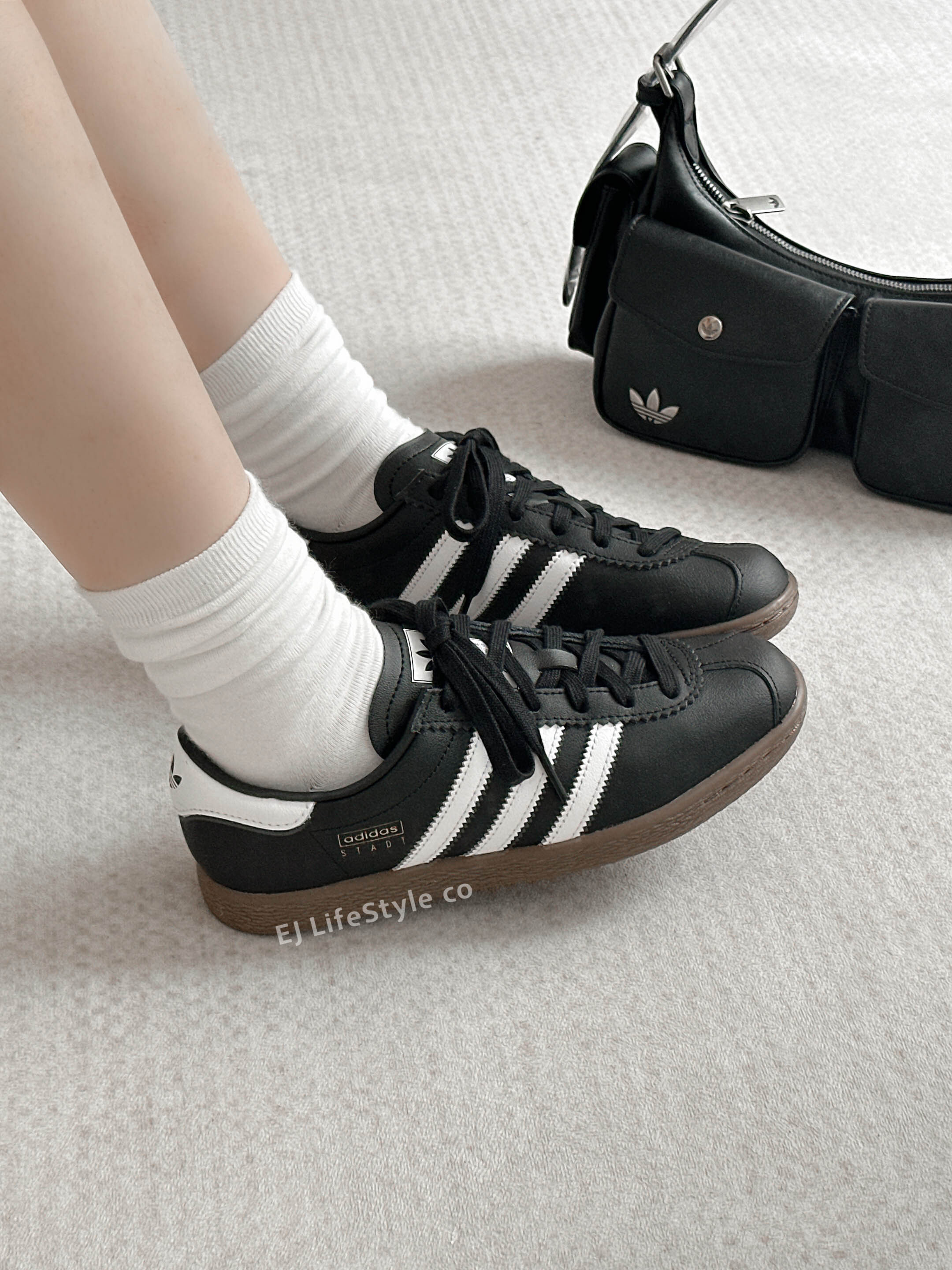 ADIDAS ORIGINALS STADT 黑白 黑色 焦糖底 男鞋  JR9564 / 調貨