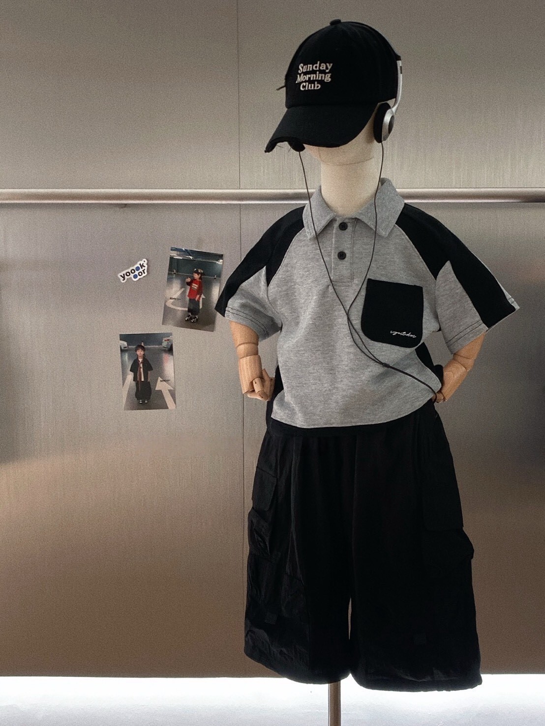 撞色拼接口袋Polo