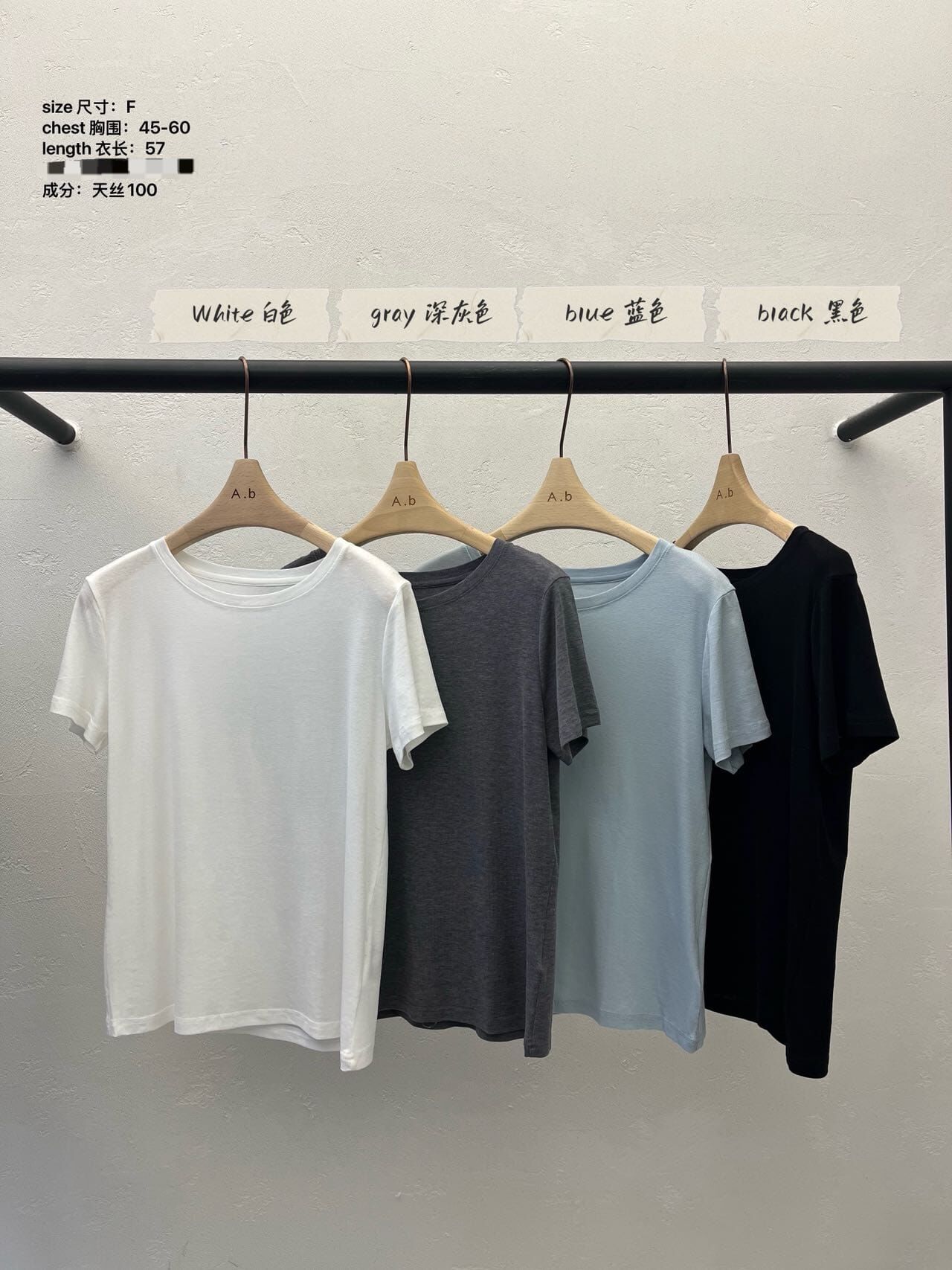 AB6024 圓領素色短袖Tee