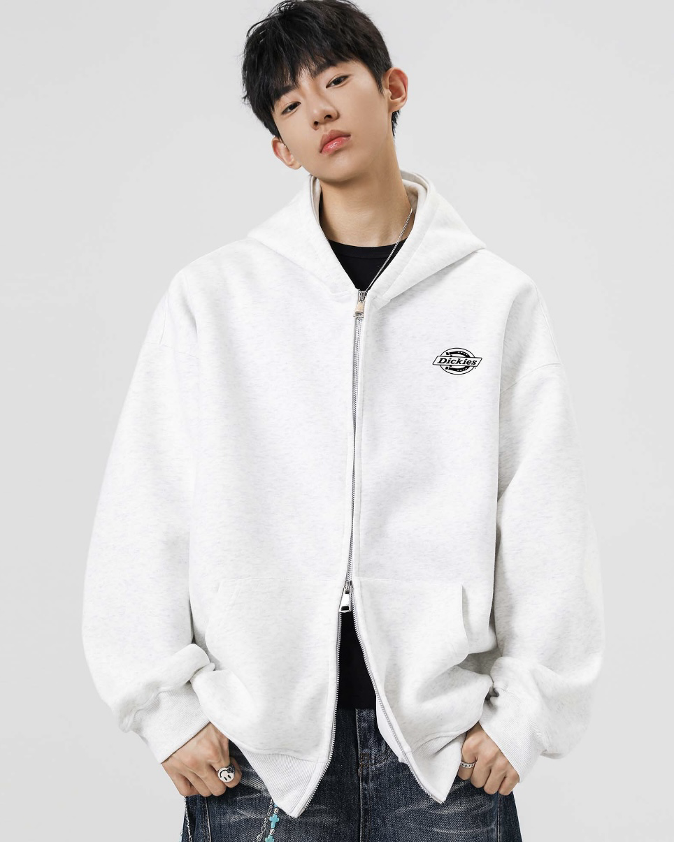 Dickies 雙拉鏈 連帽 外套 口袋 美式 復古 落肩 男女同款