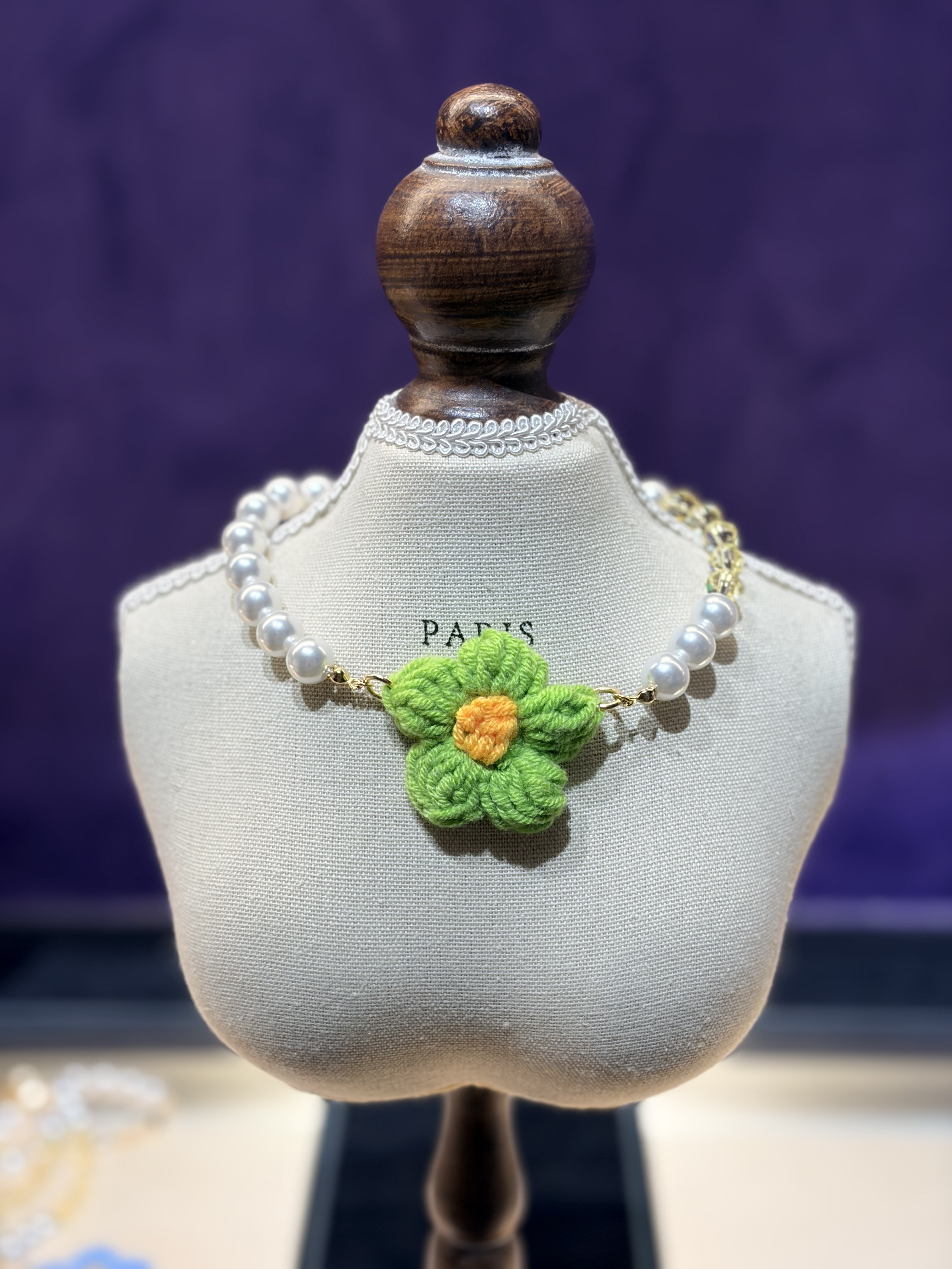 Salon de Peony 針織小花項鍊