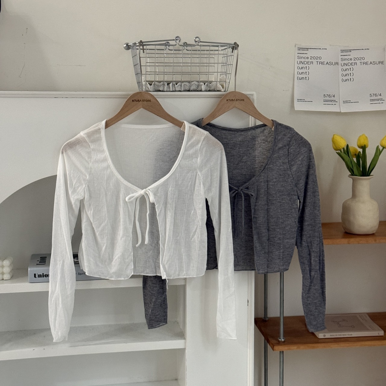 5937 微透綁帶針織小外套（Ｒ）