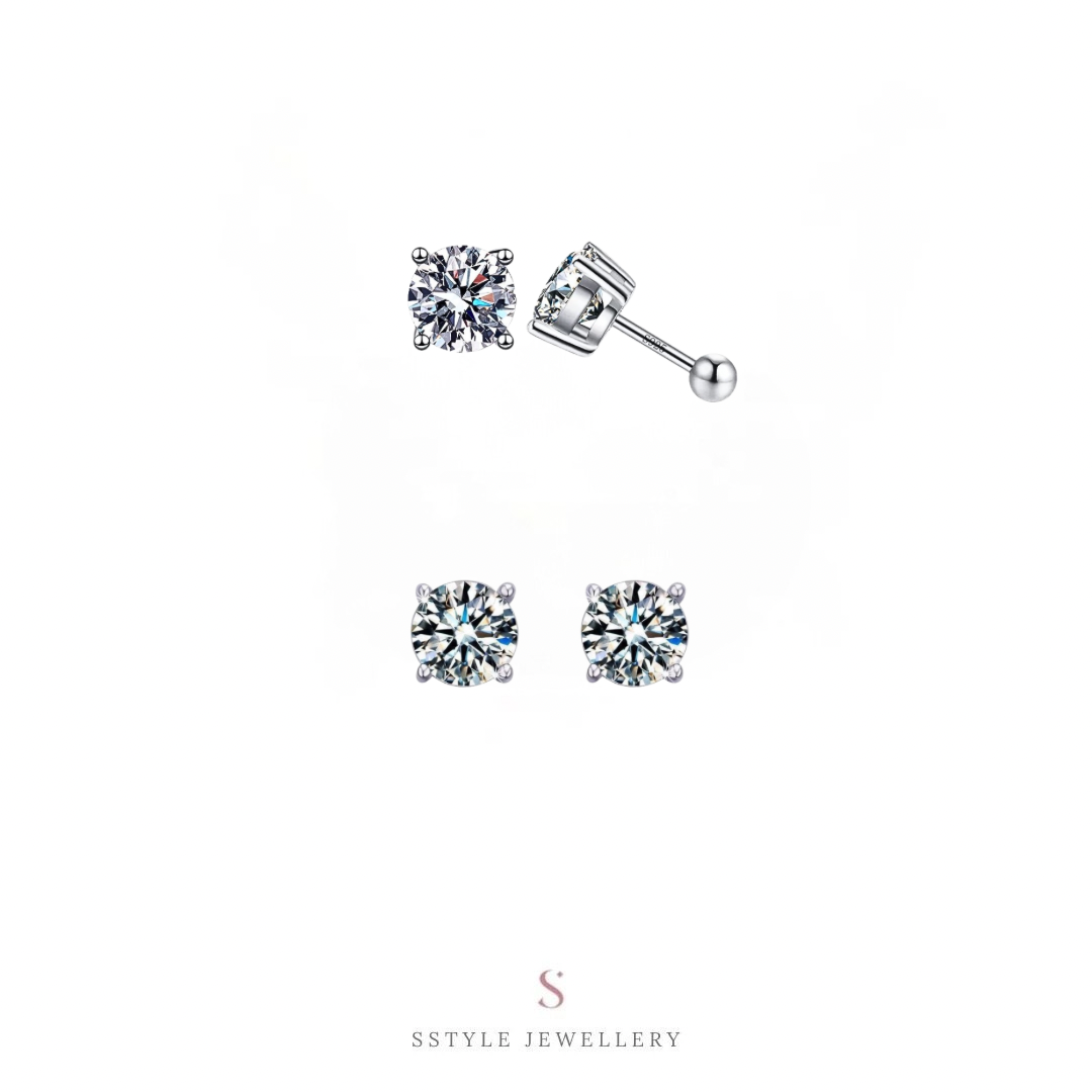 Remy moissanite screw earrings