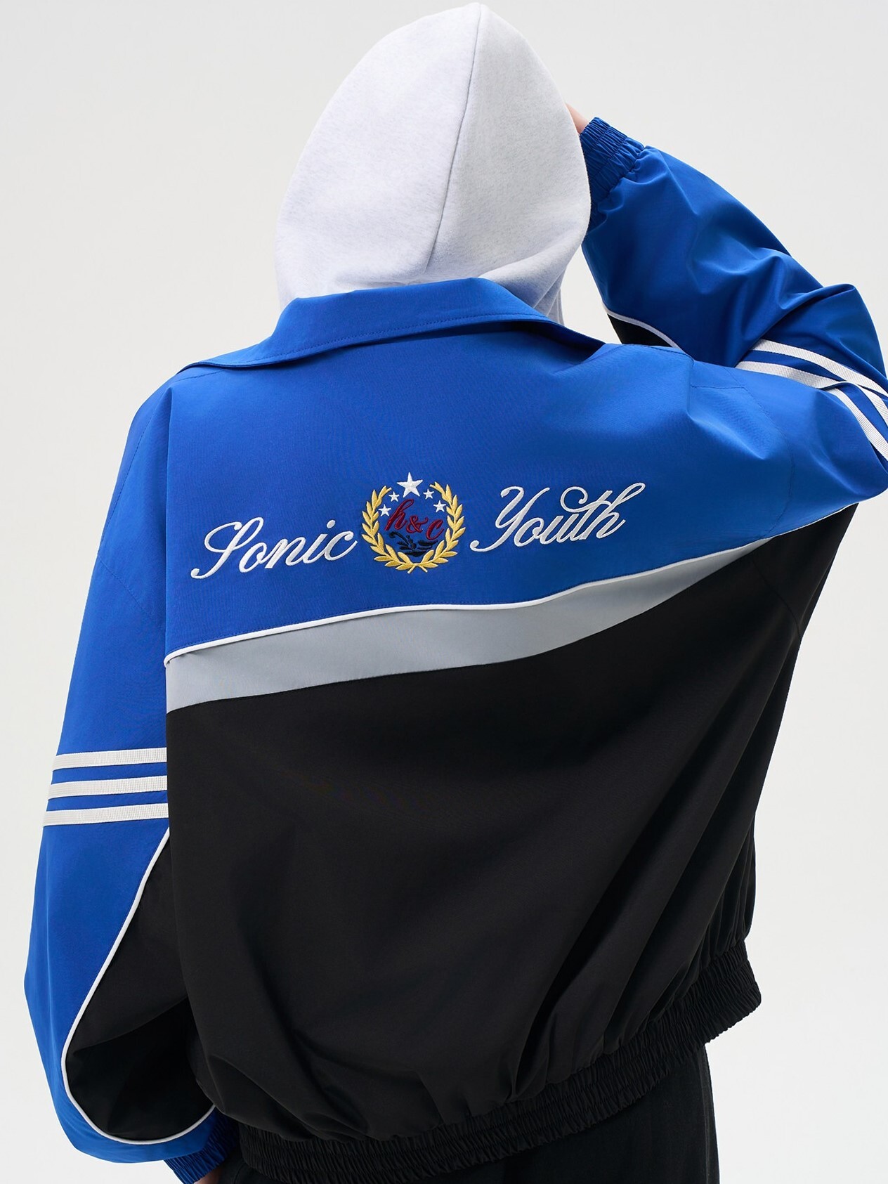 Harsh and Cruel 美式復古藍黑拼色 戶外運動夾克 外套  HL26105007