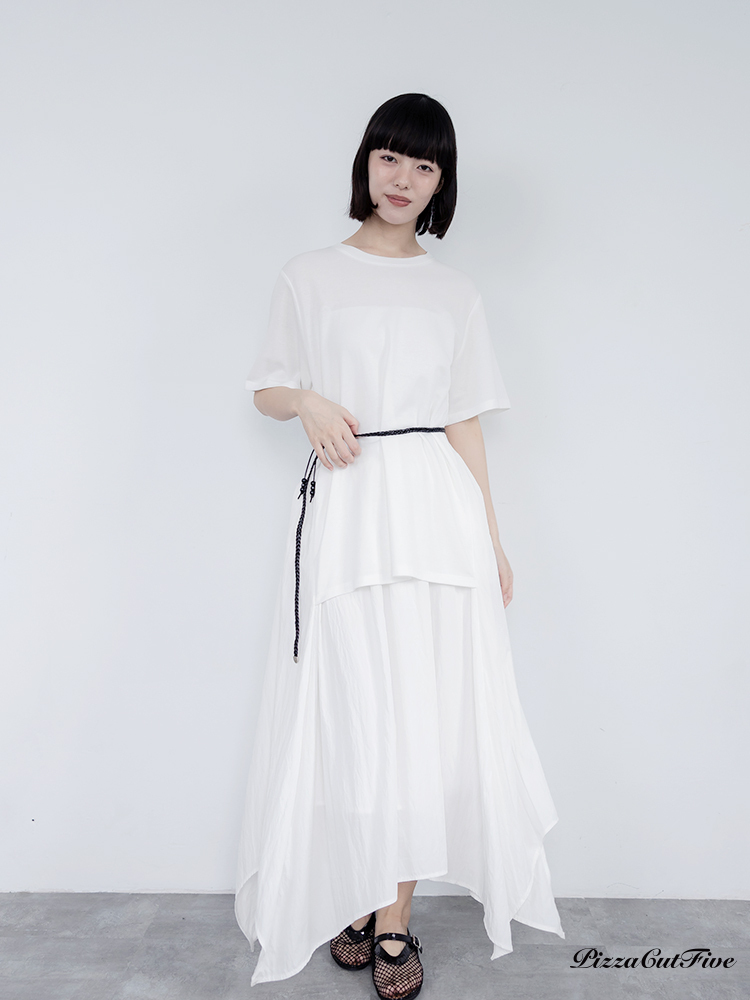 拼接短袖造型上衣/洋裝 PizzaCutFive PCF262485022