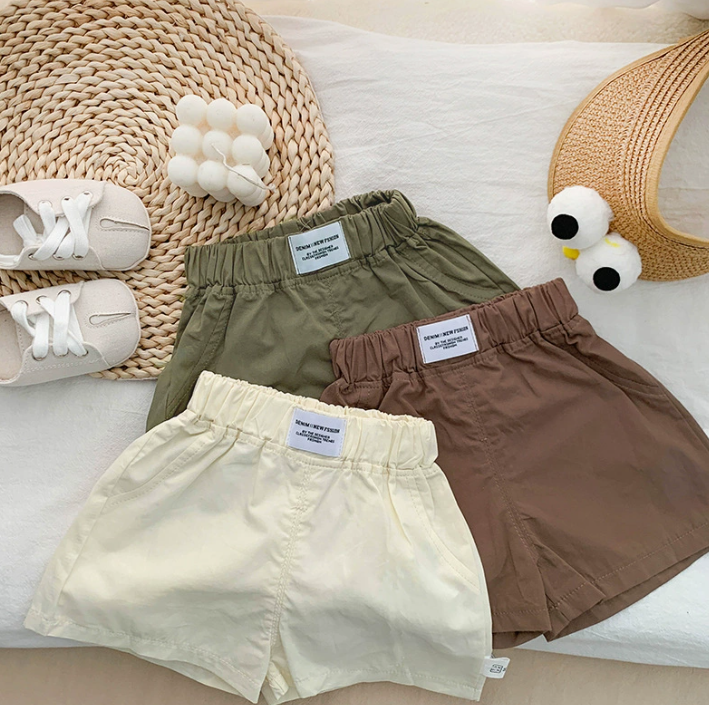 【H0571】夏季貼標休閒短褲(66-100)