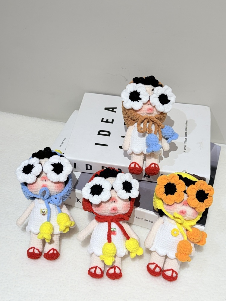 花朵眼鏡帽子醜娃吊飾-28號『約14cm』((眼鏡顏色隨機))