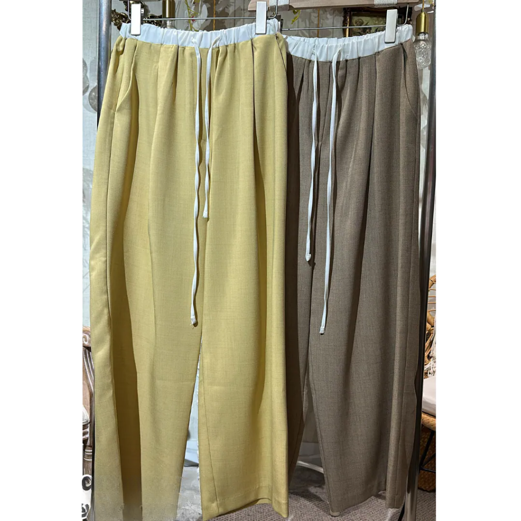 BOT-CCG0329-127 卡其抽繩長褲 (A127)