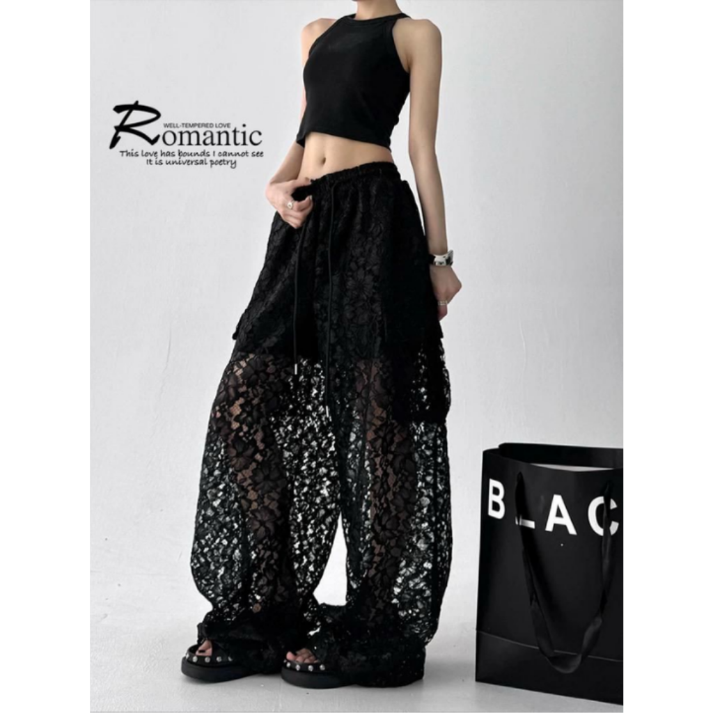 BOT-CCG0329-129 黑色蕾絲褲子 (A129)