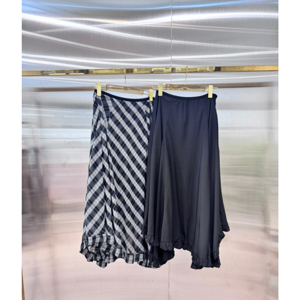 BOT-CCG0329-128 黑色不規則裙子-OF1779 (A128)